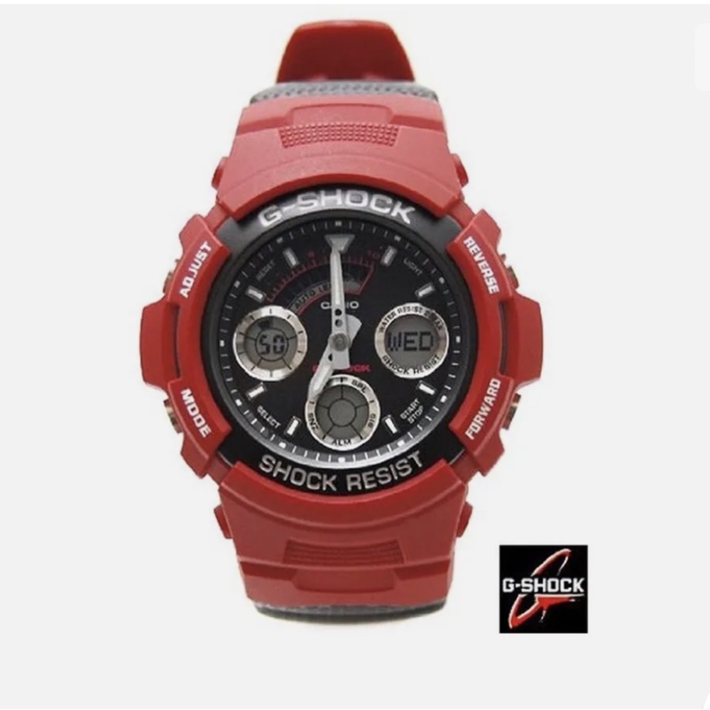 Men’s Casio G Shock Watch AW-591RL Rare Red and Black